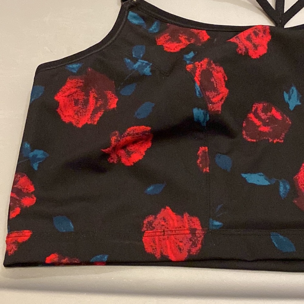 Livi Active Black and Red Floral Sports Bra - Picture 2 of 6